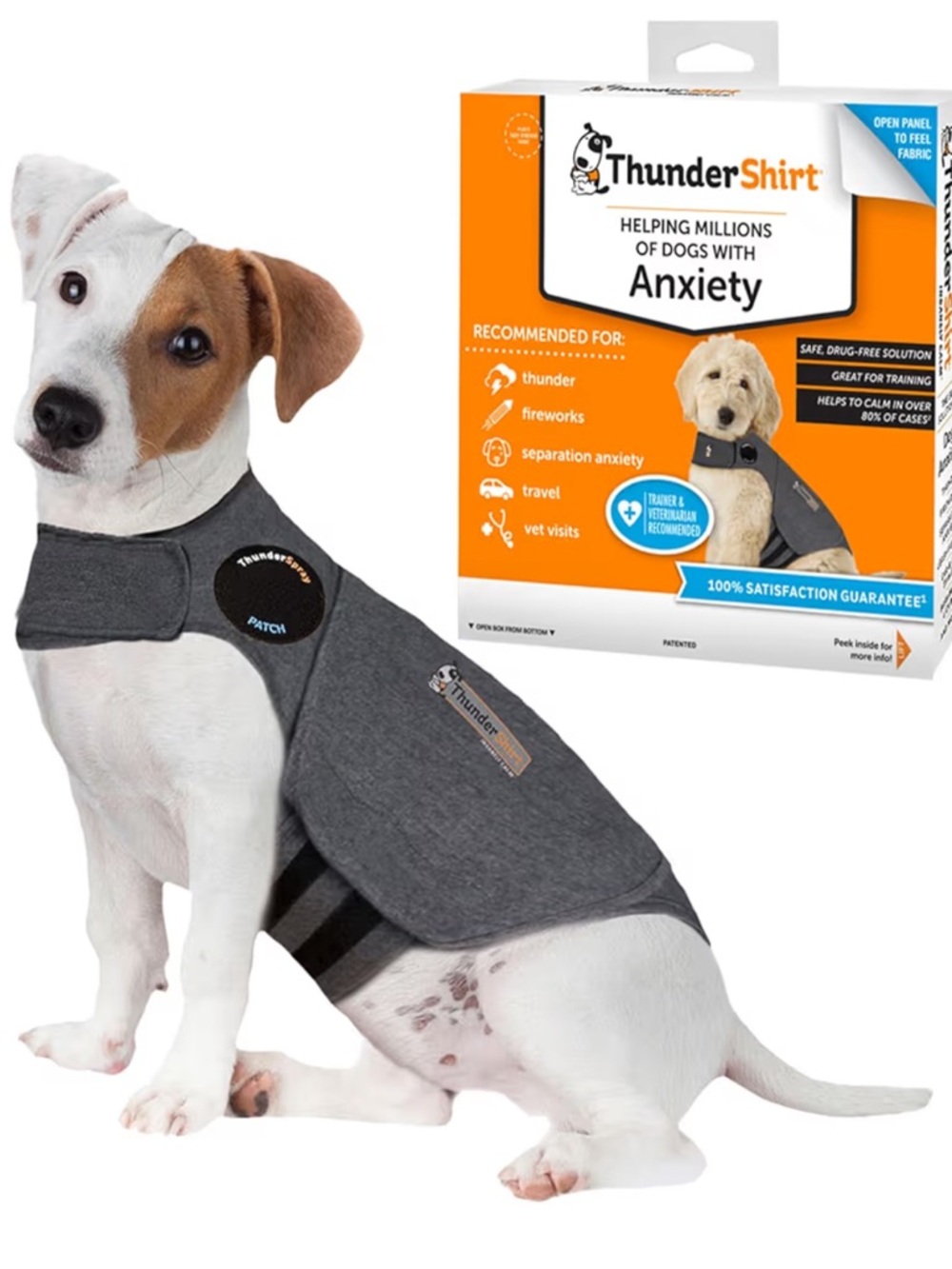 Thundershirt Gray Calming Jacket for Dogs Size Small